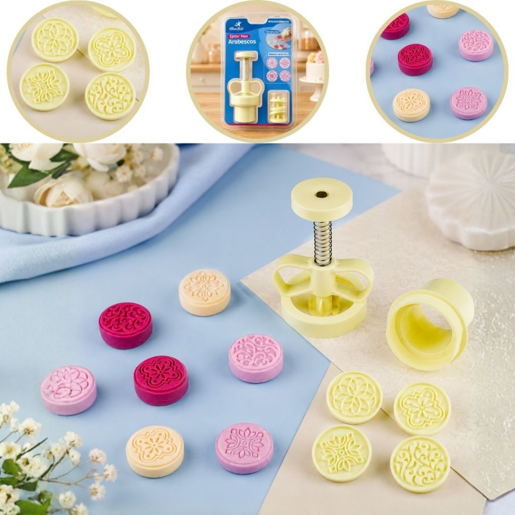 KIT EJETOR MAX ARABESCO BLUESTAR 1 EJETOR + 4 MARCADOR 3,5CM (BLUE STAR) (CHOCO)