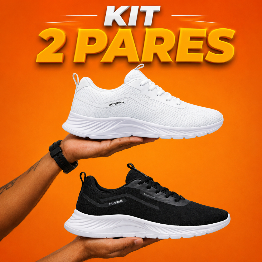 Kit 2 Tênis Esportivo Masculino Feminino Academia Ginástica Caminhada Corrido Macio e Confortável