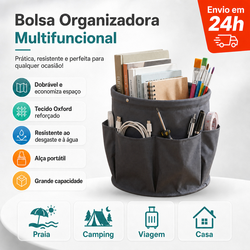 Balde Organizador e Bolsa Armazenamento para Ferramentas Jardinagem | Cesta de Acessórios e Utensílios Manuais