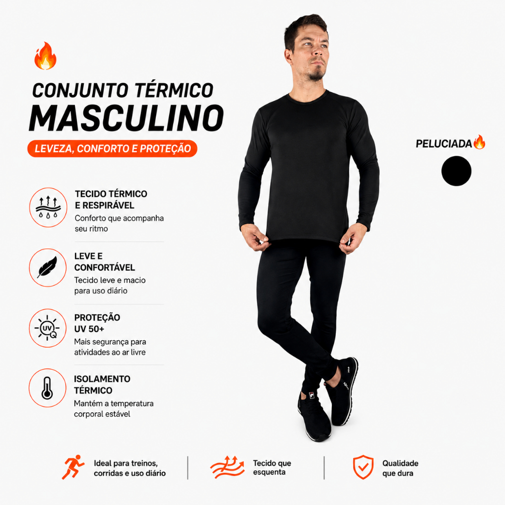 Conjunto Térmico Masculino/unissex Frio Intenso Extreme Calça + Blusa FlaneladA