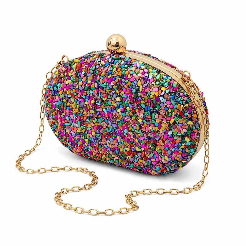 Bolsa Clutch Festa Pedrinhas Coloridas Casamentos Madrinhas