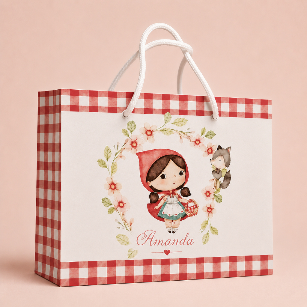 PEGUE E MONTE | Sacolinha Chapeuzinho Vermelho | Lembrancinha Caixinha Personalizada Personalizado