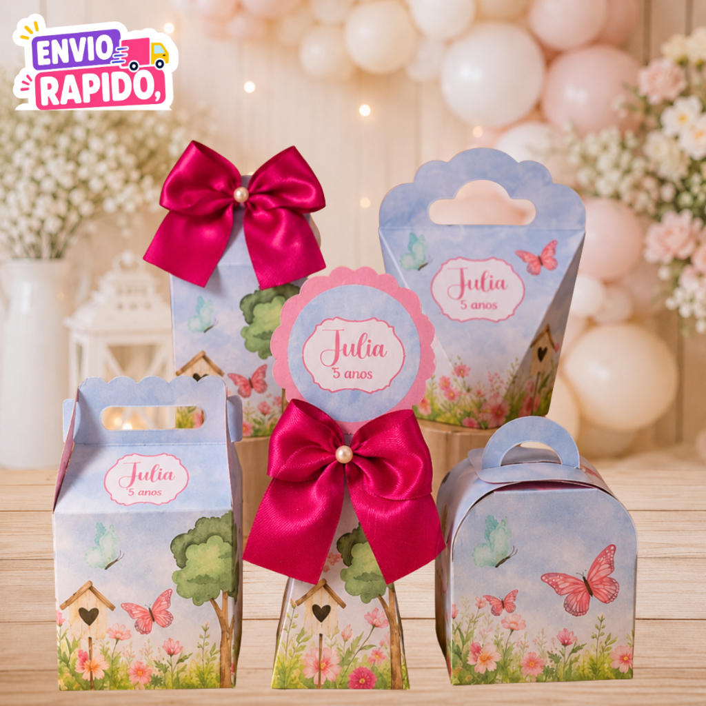 lembrancinha jardim encantado / caixinha personalizada jardim encantado / caixinha personalizada jardim borboletas