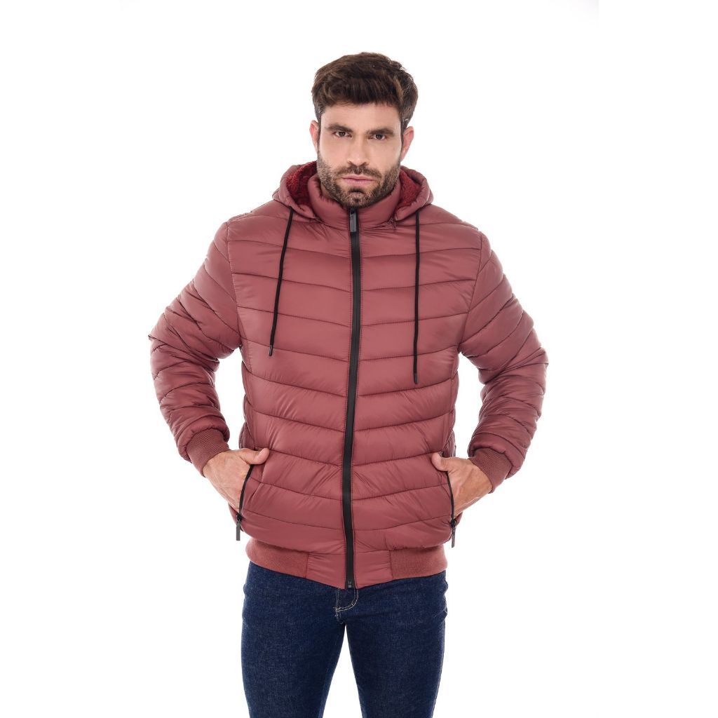 Jaqueta Puffer Masculina Peluciada Com Capuz Forrada Inverno Frio Casaco Premium.