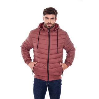Jaqueta Puffer Masculina Peluciada Com Capuz Forrada Inverno Frio Casaco Premium.