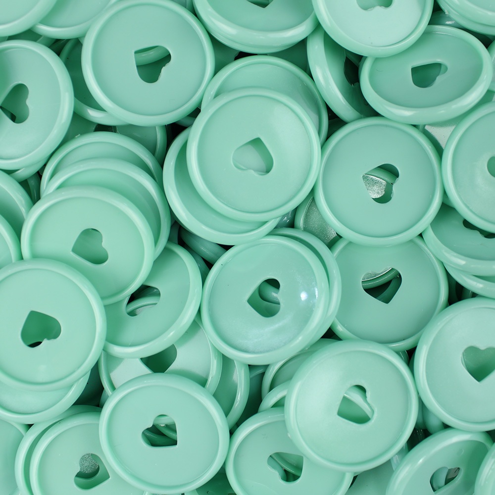 Discos Decorados 31mm Coração Verde Menta Com 12 Unidades Pop Disc