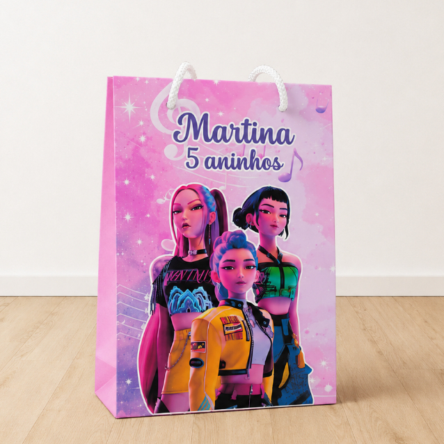 Sacolinha P Surpresa Personalizada Lembrancinha Guerreiras do K-Pop PEGUE E MONTE