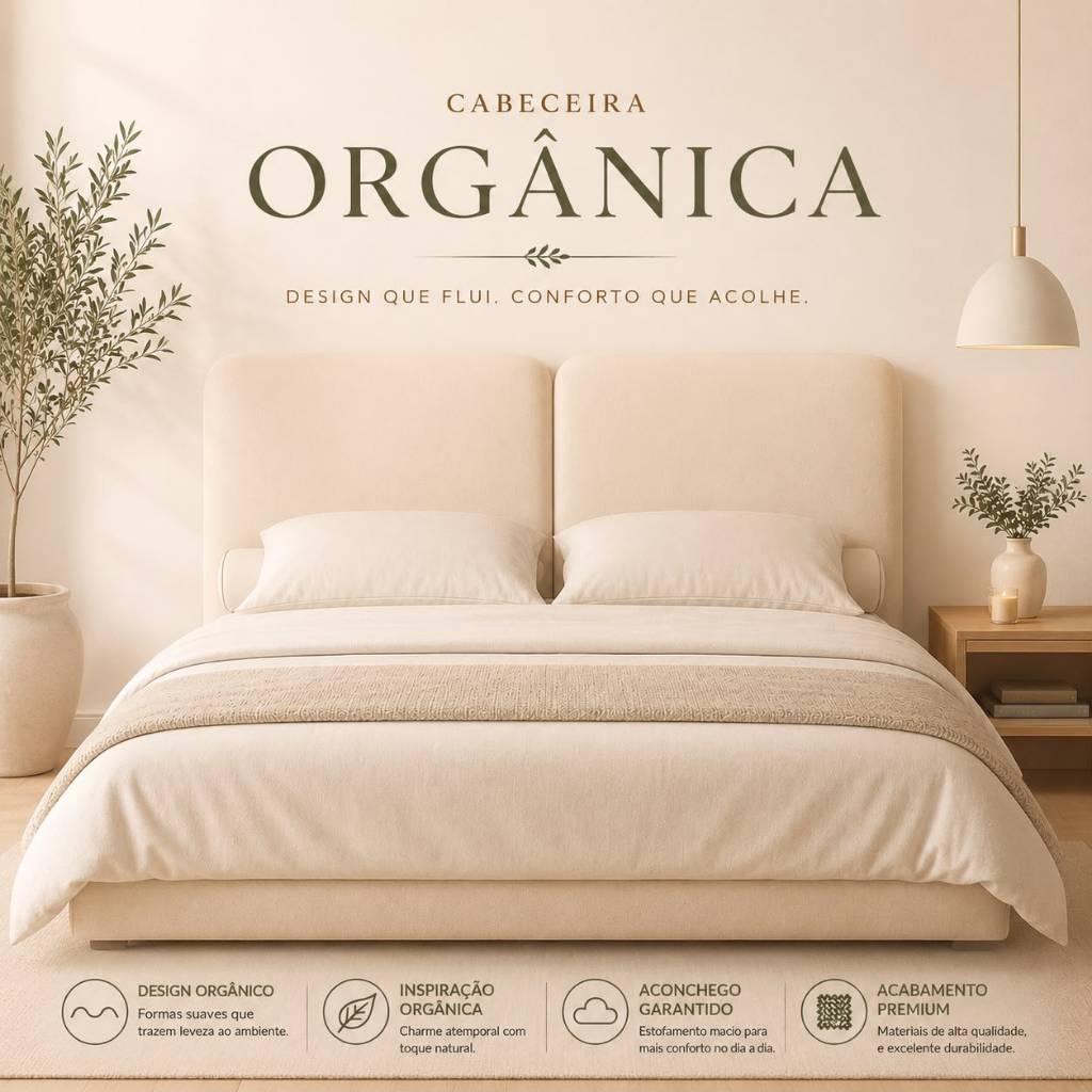 Cabeceira Organica Cama Box Casal Queen King Boucle Luxo Promoção