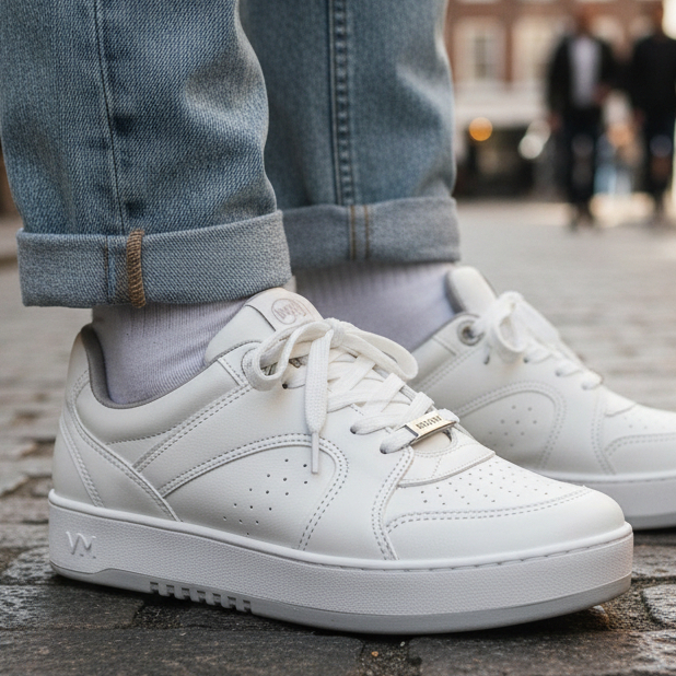 Tênis Feminino Casual Branco Básico Flatform Original Via Marte