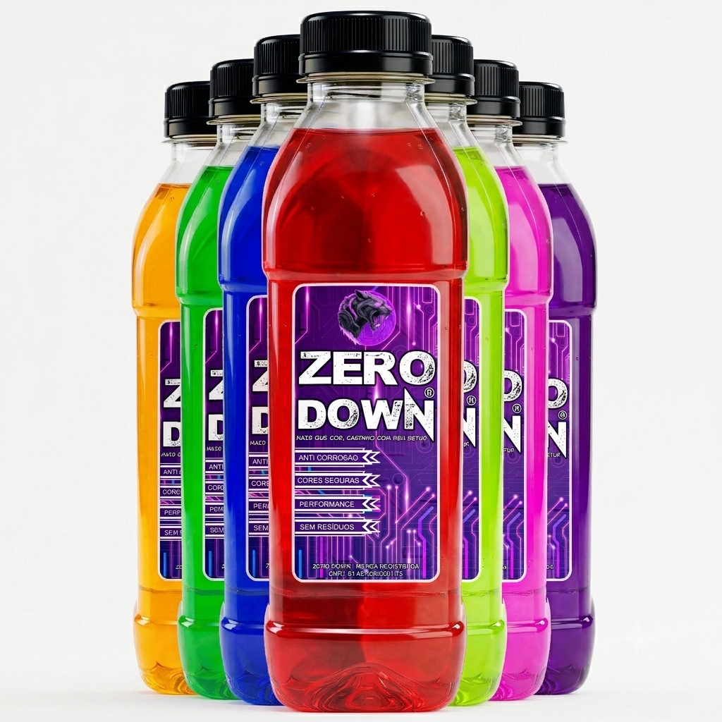 Fluido para Water Cooler - 24 Cores Vibrantes - Zero Down - 500ml e 1L