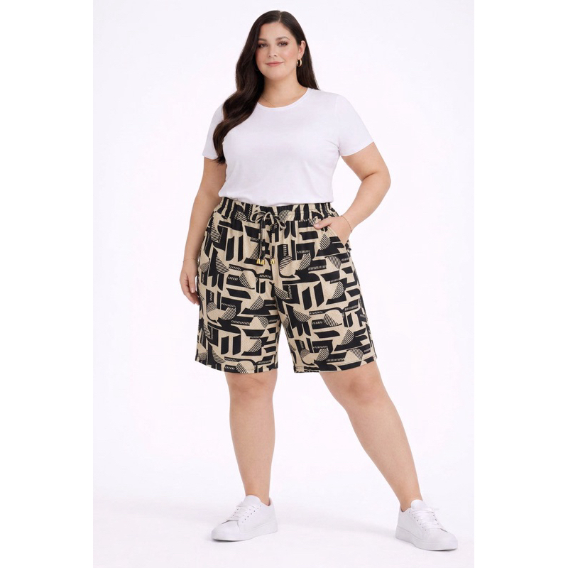Short Feminino Plus Size Viscolycra | Cintura Alta | Confortável