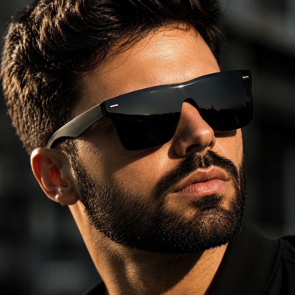 Óculos de Sol Masculino Quadrado Reto Blaze Espelhado Estiloso Homem Moderno Sigma Protecão UV400