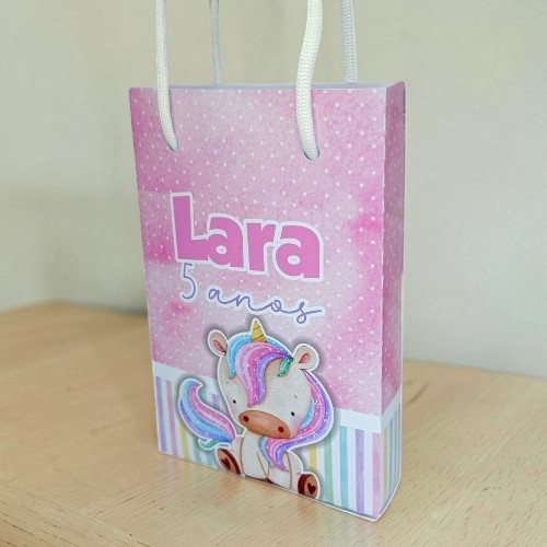 Sacolinha Personalizada Unicórnio | Festa Infantil Lembrancinha
