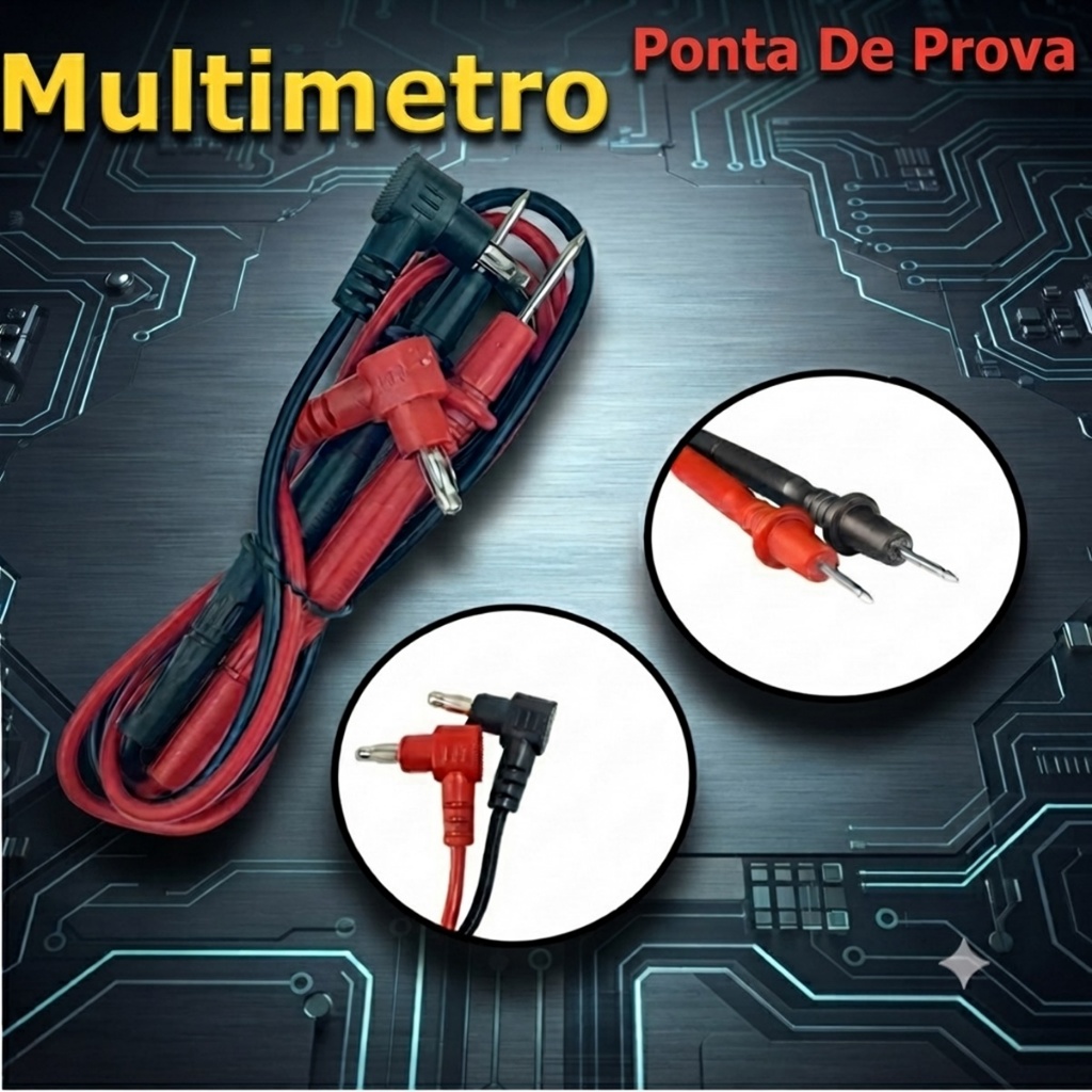 Ponta De Prova Pino 90° Cabo Para Multímetro Voltimetro Amperimetro