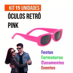 KIT 15 OCULOS TIK TOK RETRO FESTA EVENTO COR PINK
