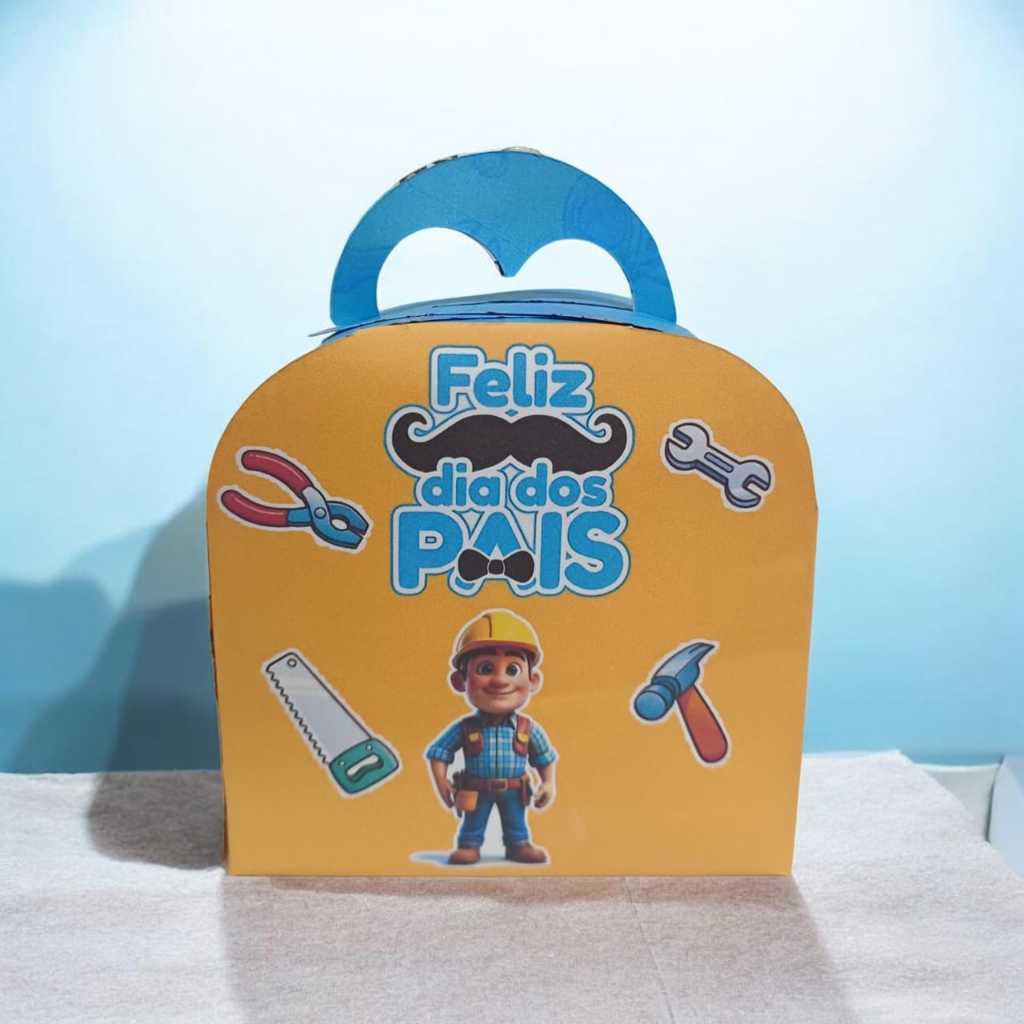 Caixinha Maletinha para 1 ou 2 Bombons Lembrancinha Dia dos Pais Construtor Personalizados Festa
