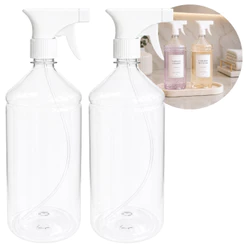 Kit 04 Frascos Pet Borrifador Spray 1000ml Cilíndrico Gatilho Pulverizador