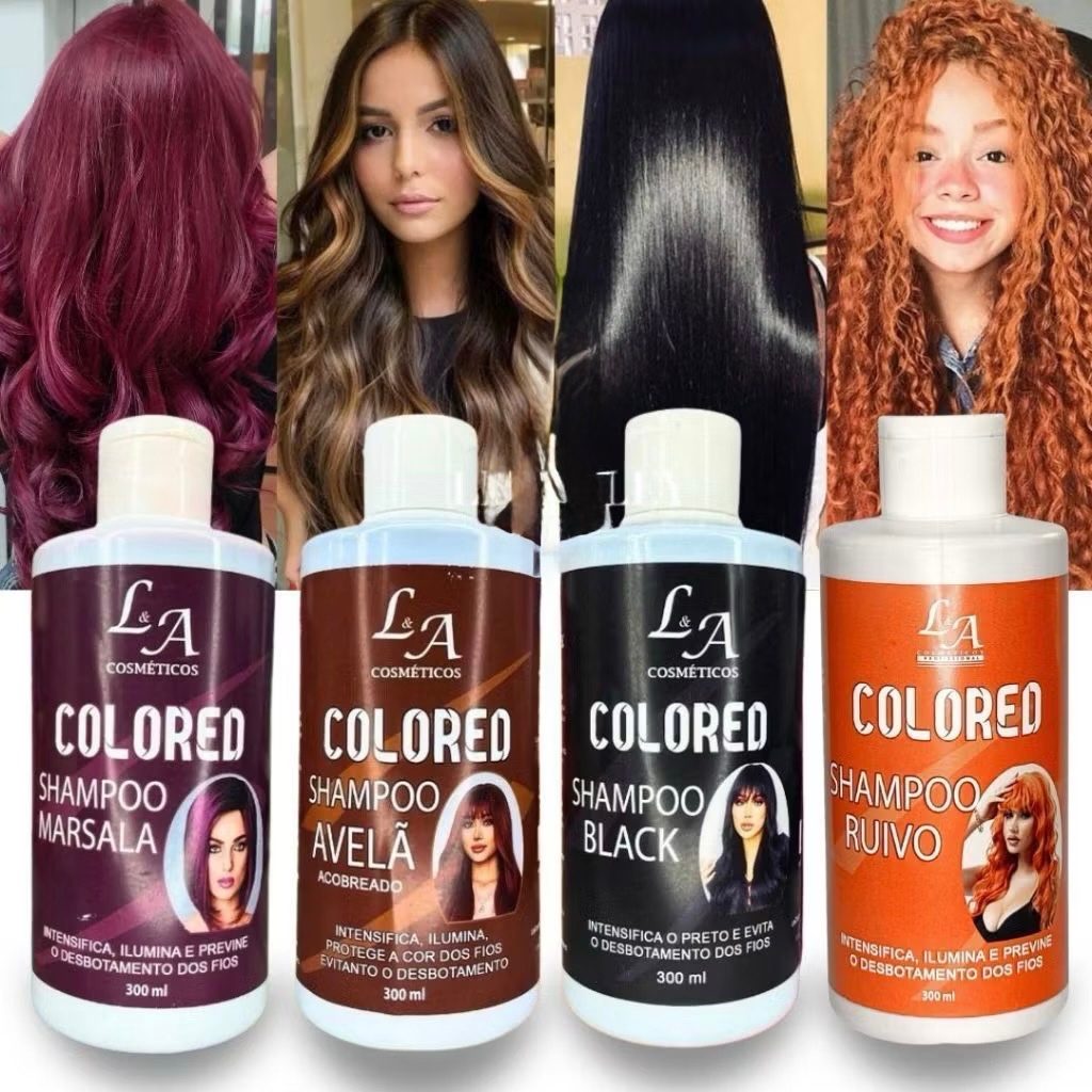 Shampoo Escurecedor Cabelos Brancos Tonalizante L&A Colored 300ml Efeito 100% Natural Super Resultado