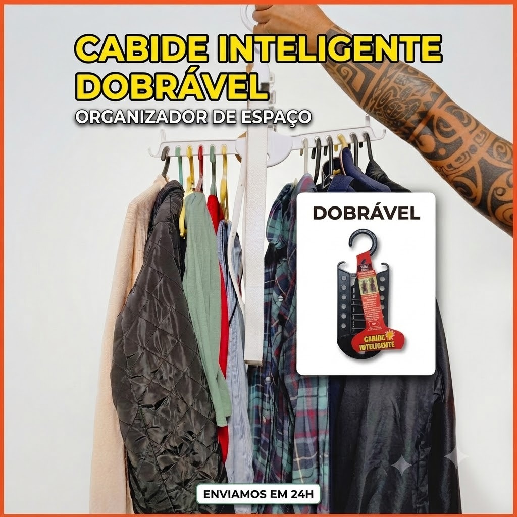 Cabides inteligente otimiza espaço no guarda roupas varal portátil não deixa marca nas roupas