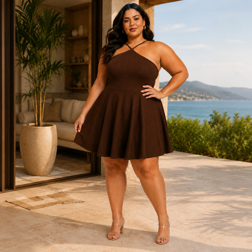 Vestido Feminino Pluz Size Alcinha Soltinho G1/G2/G3 Moda Premium Casual Confortável Tendência