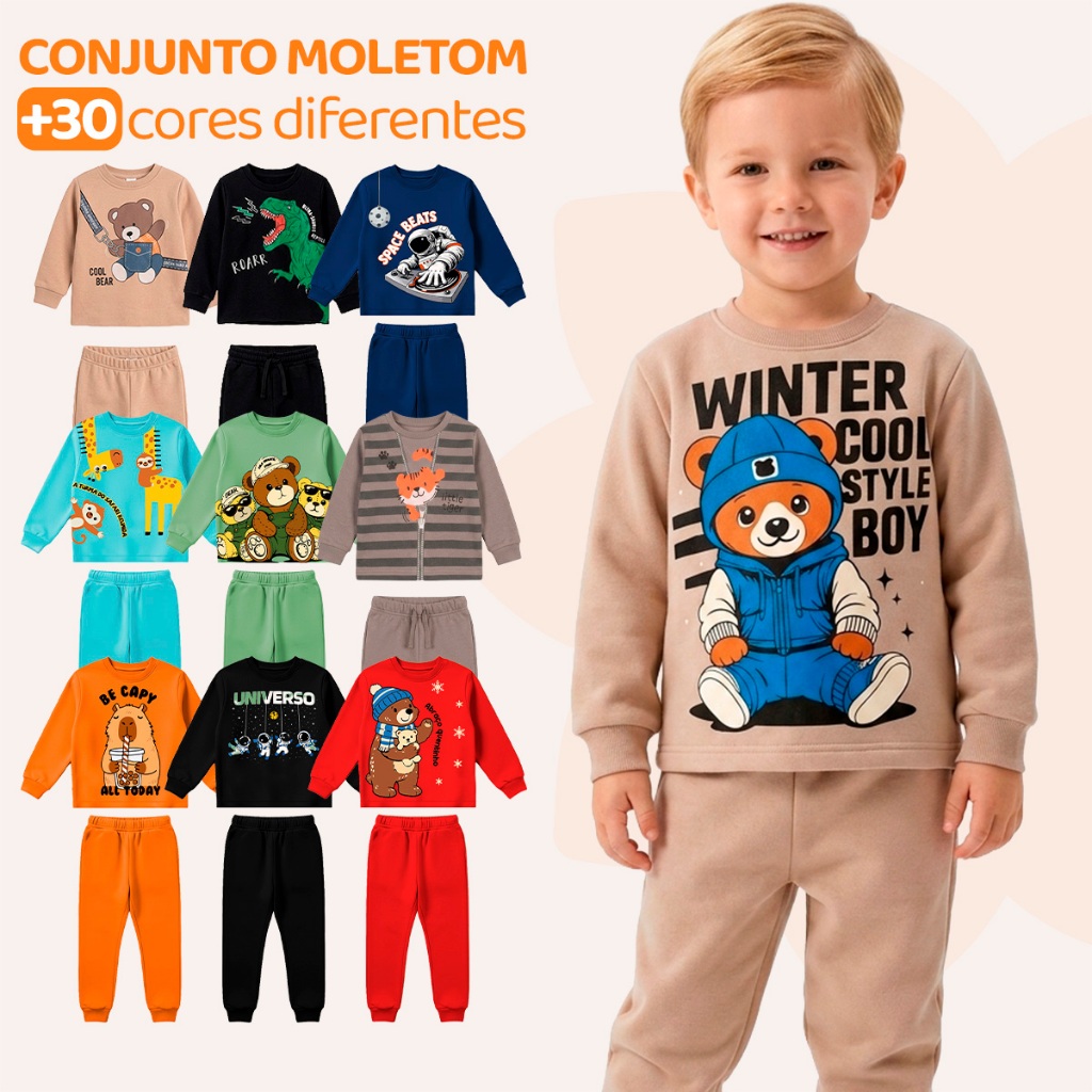 Kit Sortido 2, 6 ou 12 Peças Moletom Roupa De Bebê Menino Infantil Inverno Ou 2 Peças Moletom Roupa Conjunto Frio