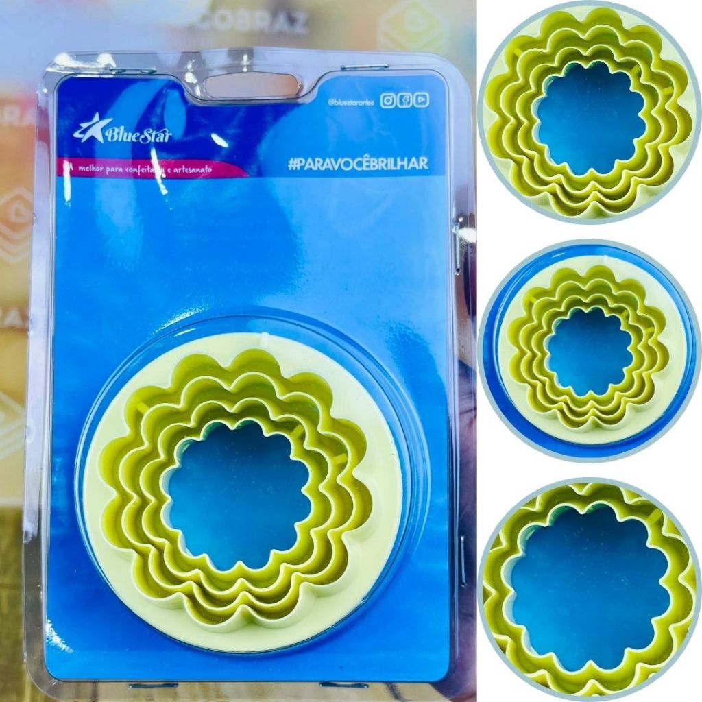 KIT CORTADOR REDONDO BABADO 4 PEÇAS (BLUE STAR) (CHOCO)