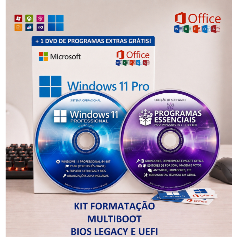 DVD Windows 11 PRO - 64 BITS + DVD Programas