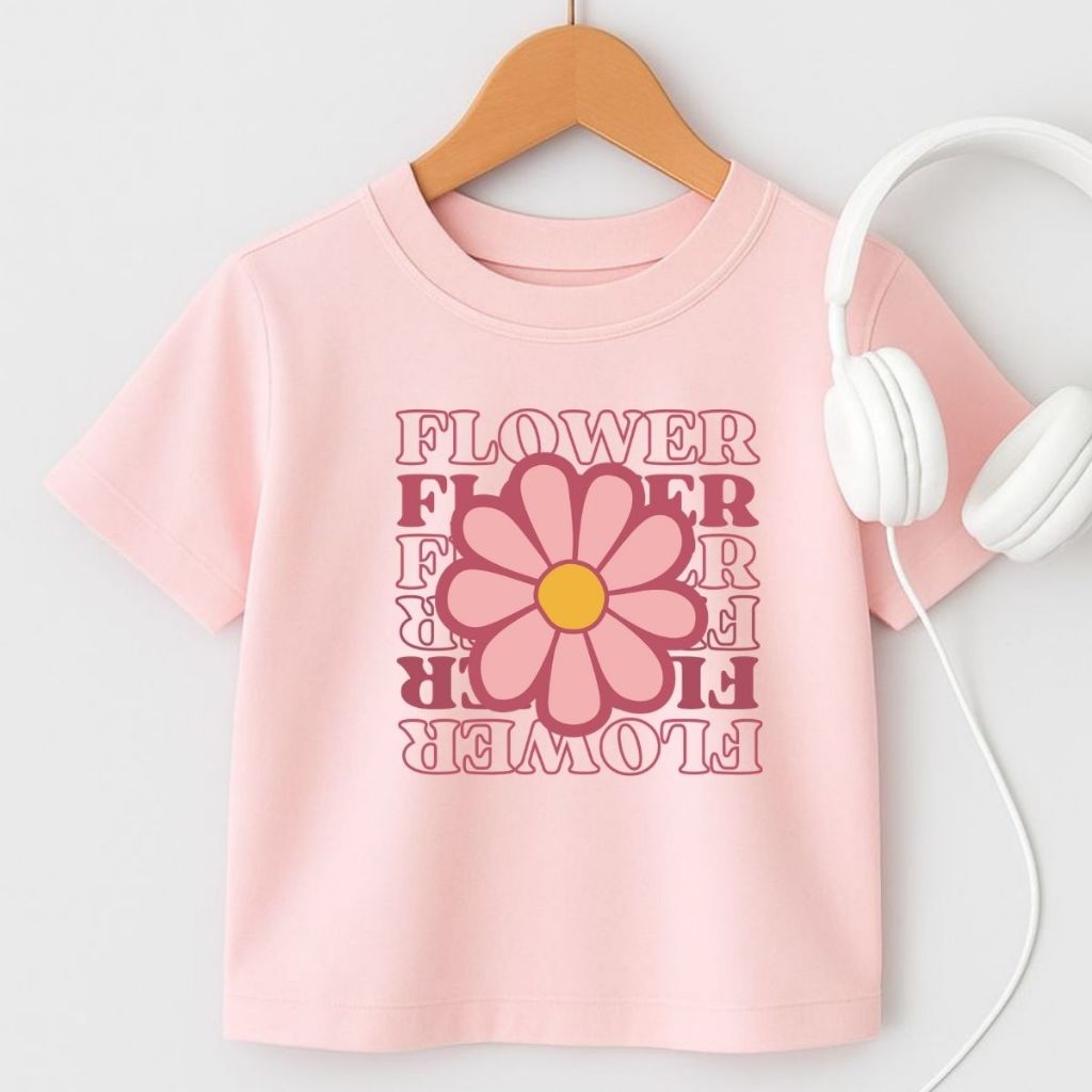 Blusa Feminina Juvenil Camiseta Infantil Menina Manga Curta Oversized 100% Algodão 4 ao 16 Flores Lançamento Flower