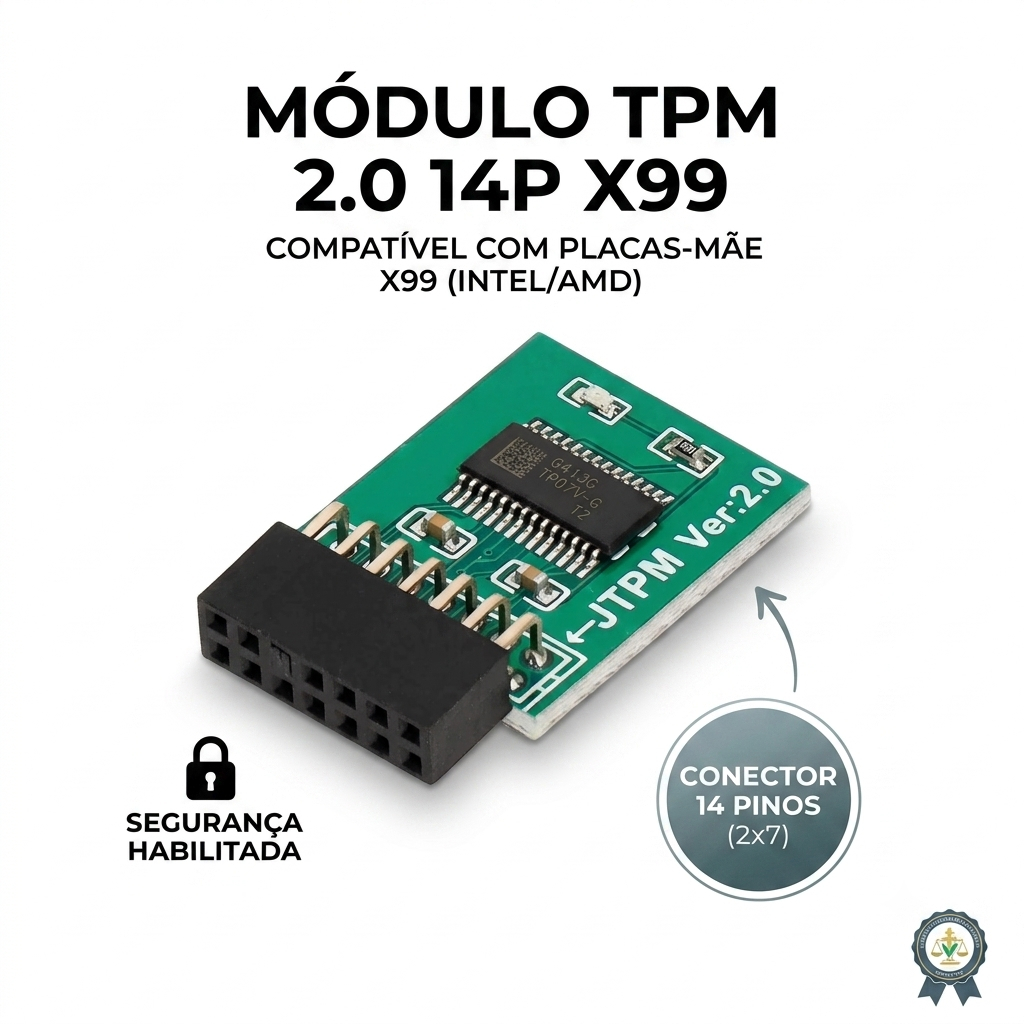 Módulo de Segurança TPM 2.0 MSI 14P Compativel com X99 Windows 11
