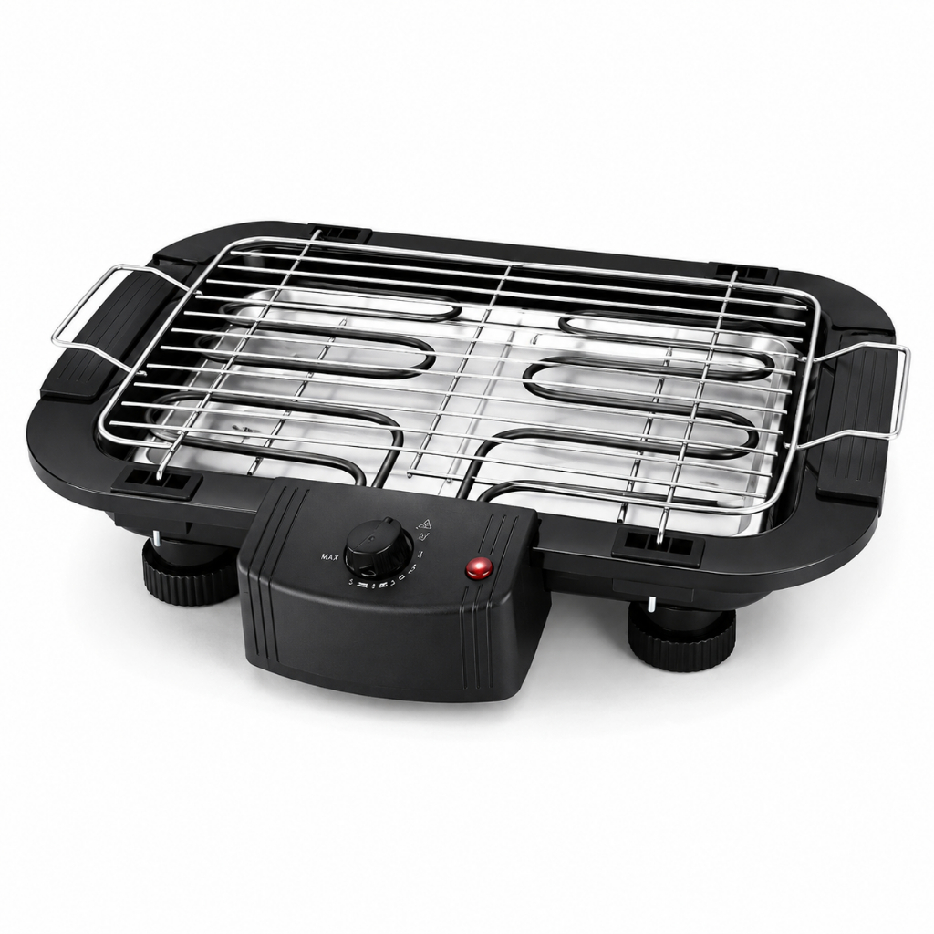 Imagem Churrasqueira Elétrica 2000w Interior Exterior Sem fumaça Grelhador Portátil Cozinha 110v ou 220v