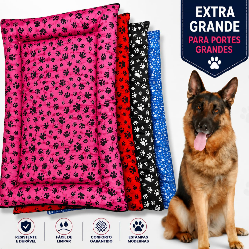 Colchonete Pet Gigante 118x84 Cama Para Cachorro ou Gato Lavável Com Zíper Caminha Pet Macio