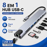 Hub USB-C 8 em 1 com HDMI 4K e leitor SD