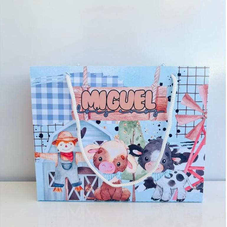 Sacolinha Personalizada Tema Fazendinha Menino Lembrancinha Festa Infantil Fazendinha Menino