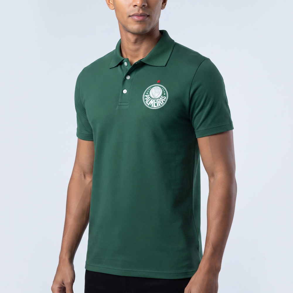 Camisa Polo Palmeiras Alviverde Masculina Gola Polo Torcedor Adulto Verde