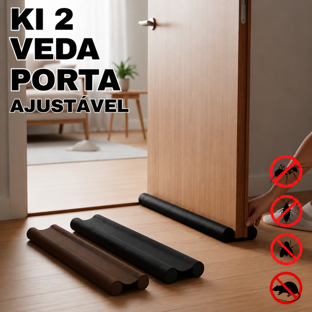 Kit 2 Protetor e bloqueador contra insetos poeira Impermeável 80 CM veda porta duplo