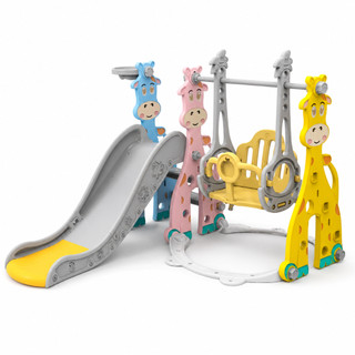 Parquinho infantil 3X1 Completo Playground com escorregador Balanço e Cesta brinquedos playground