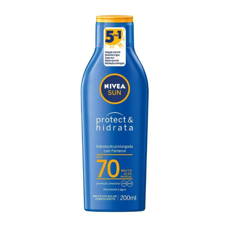 Protetor Solar Nivea Sun Fator 70 Protect & Hidrata Proteção 200ml URB