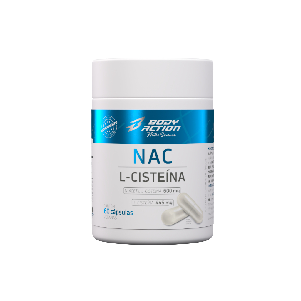N-Acetil L-Cisteína NAC Bodyaction Aminoácido 60 Cápsulas