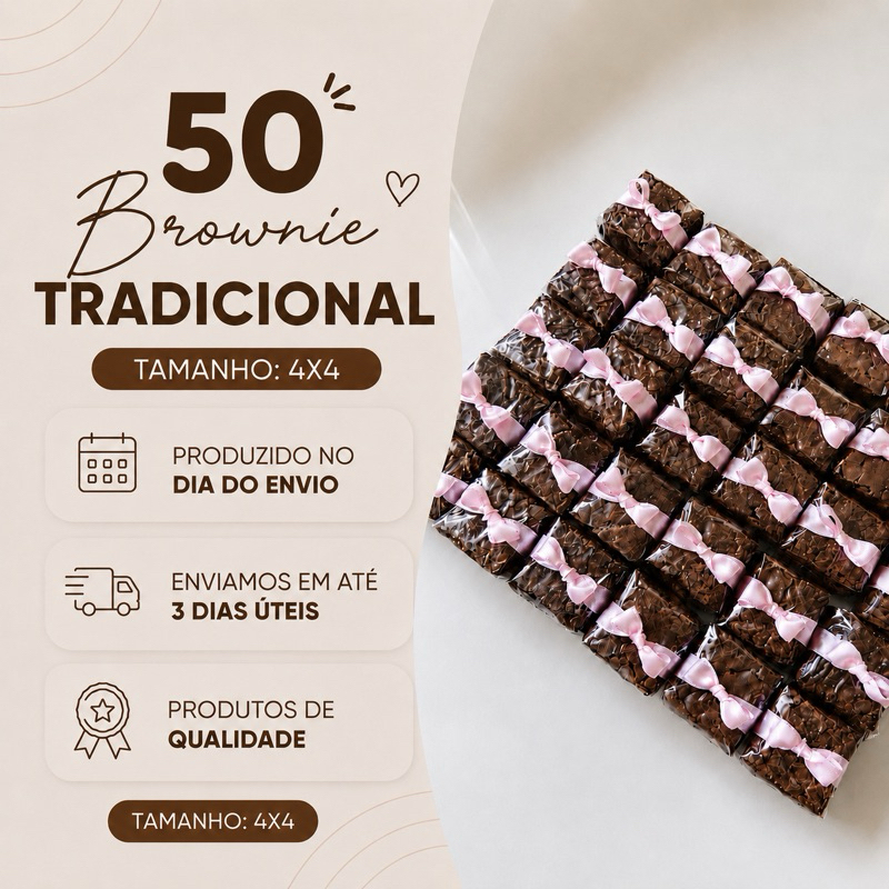 50 Brownie tradicional para festa |Lembrancinha para festa| Lembrancinha Maternidade