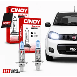 Par Lampada Super Branca Farol de Milha Fiat Uno Vivace 2011 2012 2013 2014 2015 8500K H1