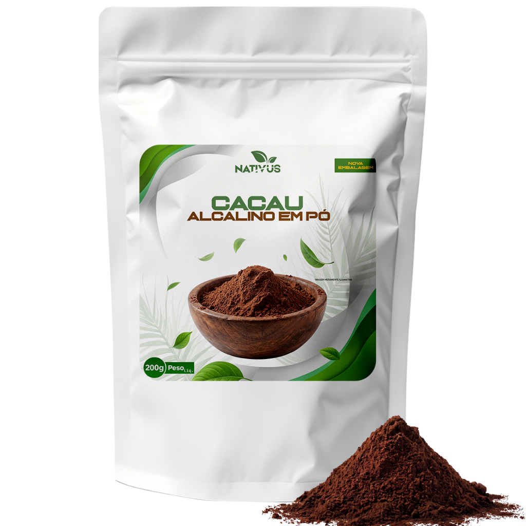 Cacau Em Pó 100% Alcalino | Premium Zero Açúcar Sem Glúten | Confeitaria e Funcional 200g/500g/1KG