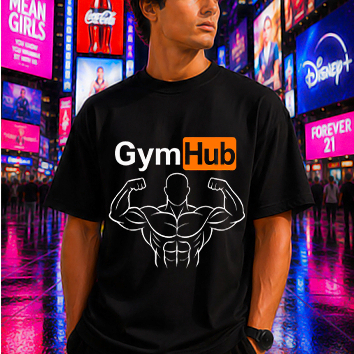 Camiseta Academia Treino Masculina Gym Hub Musculação Algodão Casual Divertida Frente Costas Unissex Feminina