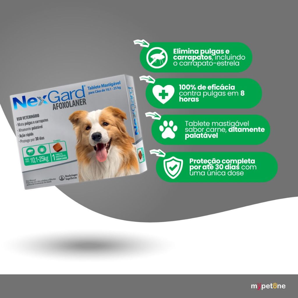 NexGard 68 mg para Cães de 10,1 a 25 Kg - 1 Tablete · foto 2