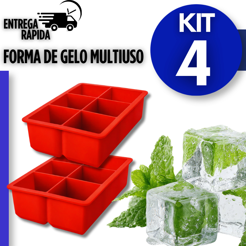 Forma de Gelo Cubo Grande Silicone Flexível Para Whisky utilidades