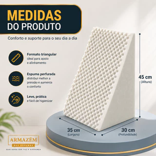 Almofada Triangular Anatômica Alívio de Dor na Coluna - Apoio Ortopédico para Costas em Espuma
