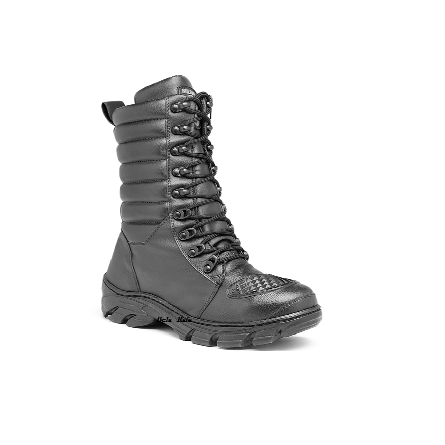 Coturno Tatico Policia militar Preto PM Bota de Segurança Lançamento Cano Baixo Botina