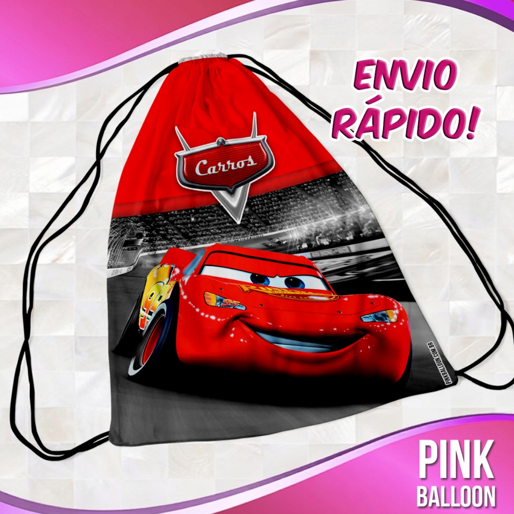 MOCHILINHA CARROS (ENVIO RÁPIDO) - SACOLINHA LEMBRANCINHA NÃO PERSONALIZADA