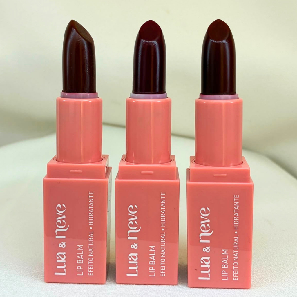 Hidratante Labial  Lip Balm Lua & Neve Com Efeito Natural Textura Cremosa Para Lábios Macios Uso Diário Em Diferentes To