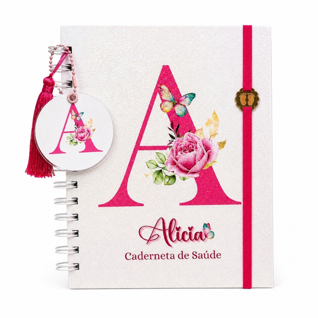 Caderneta de Vacinação e Saúde Personalizada com Nome | Capa Dura | Atualizada SUS | Bebê Menina e Menino