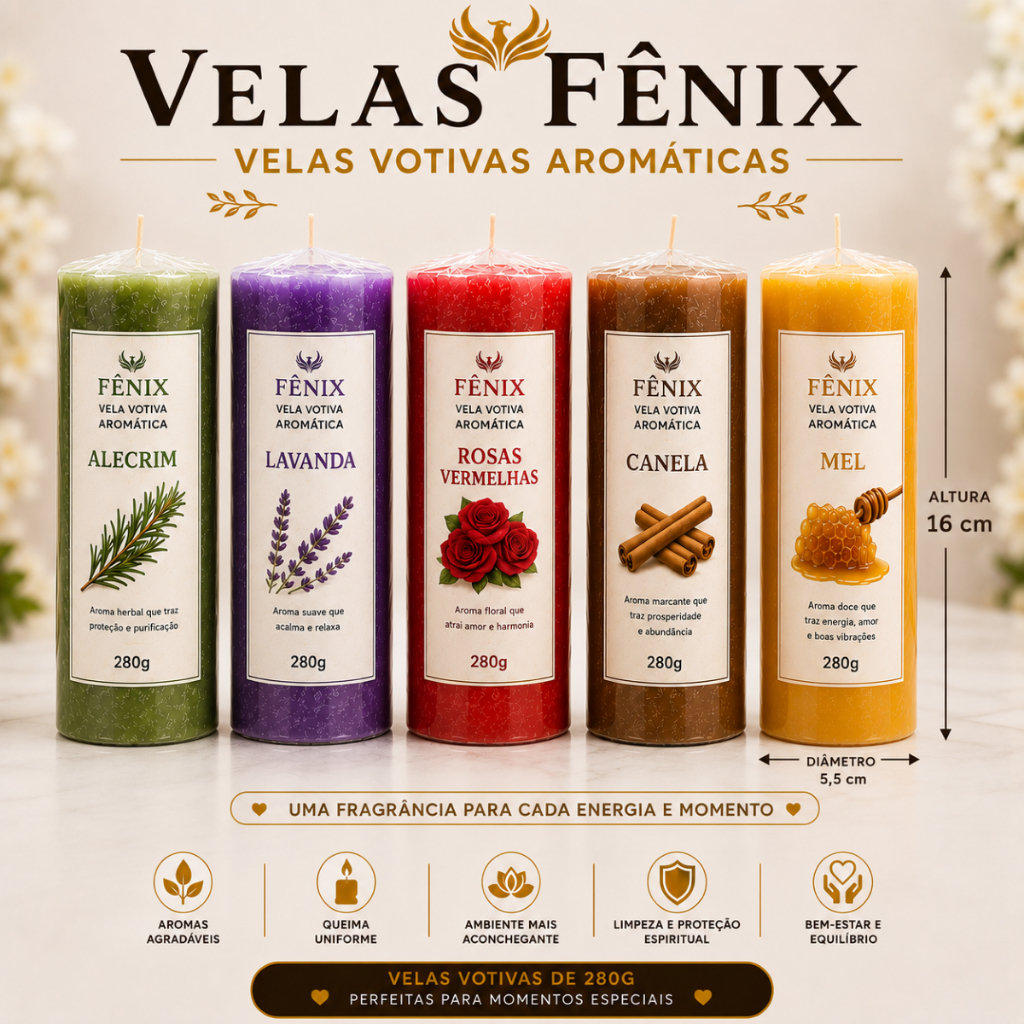 Velas Aromática e Espiritual Votativa 280 gr Varios Aromas 🚀